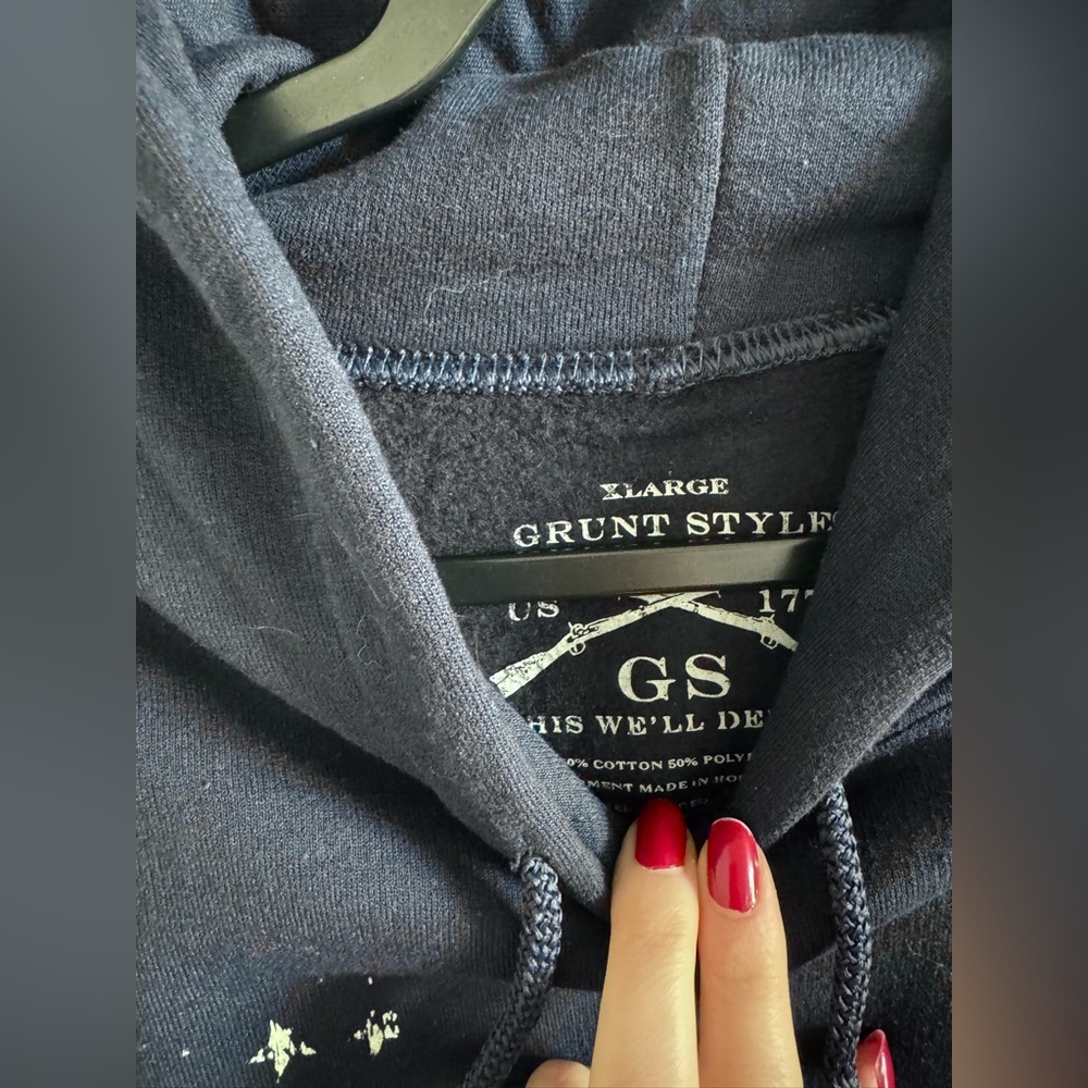 Grunt Style Men’s Dark Blue Hoodie. Size XL. - Picture 3 of 6